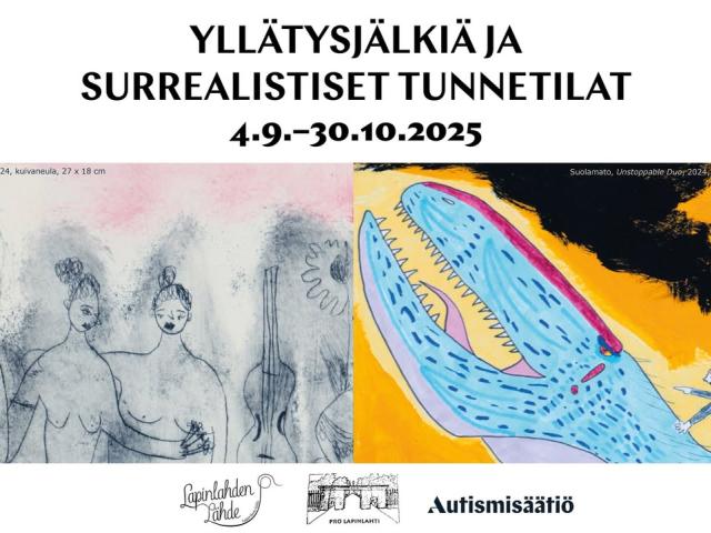 Tervetuloa Yllätysjälkiä ja Surrealistiset tunnetilat -näyttelyyn!