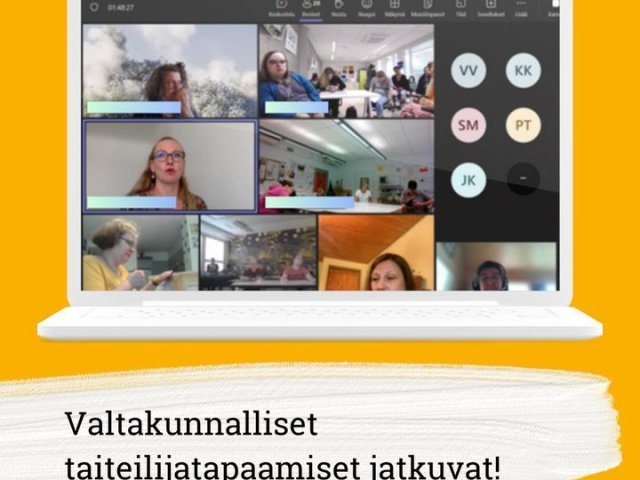 Tule mukaan taiteilijatapaamisiin etäyhteyksillä. Tutustumista taiteilijoihin, näyttelyihin, taidestudioihin ja paljon muuta. Ky...